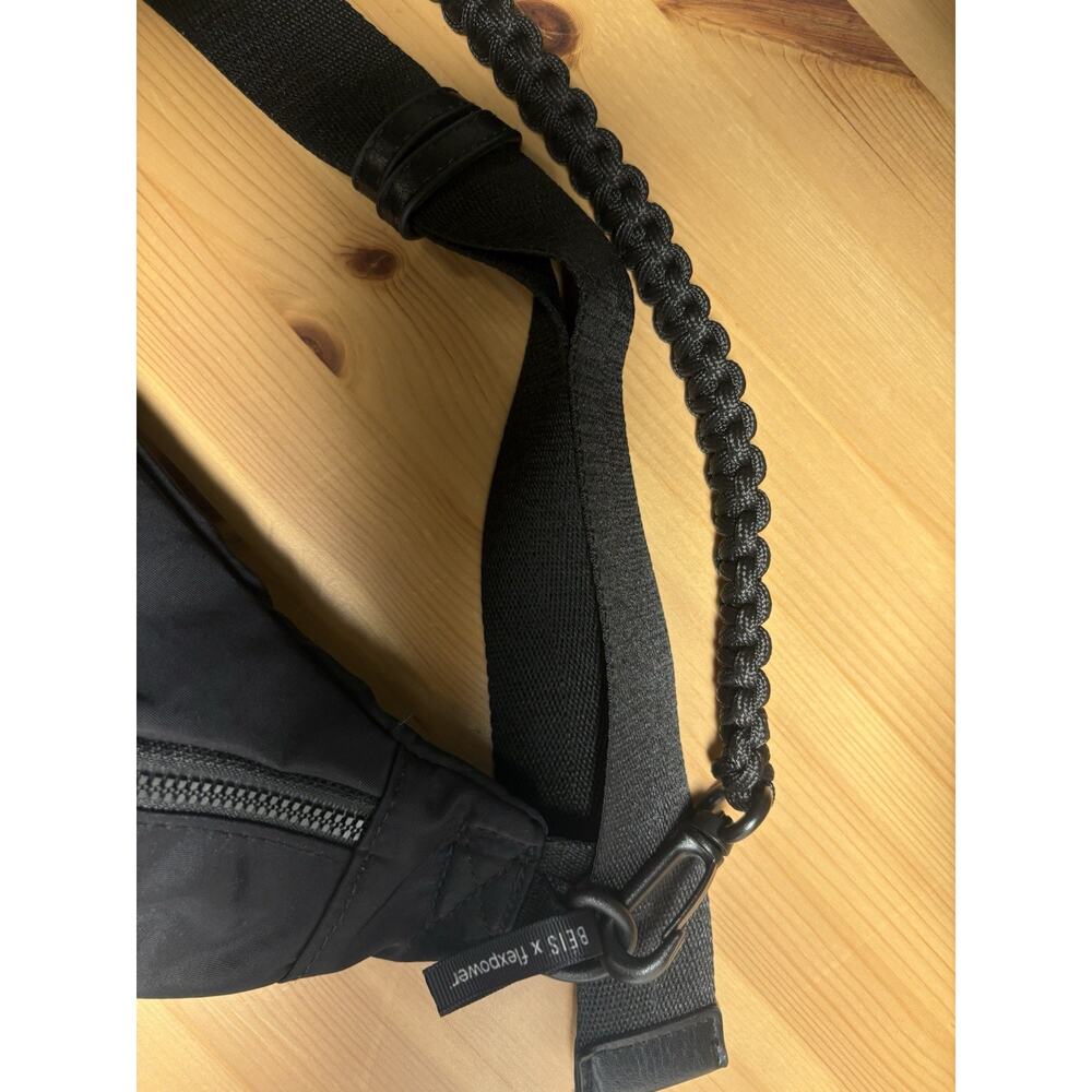 BEIS x Revolve Black Nylon Waist Pack 2 Zipper Pockets Adjustable Strap - Picture 4 of 8